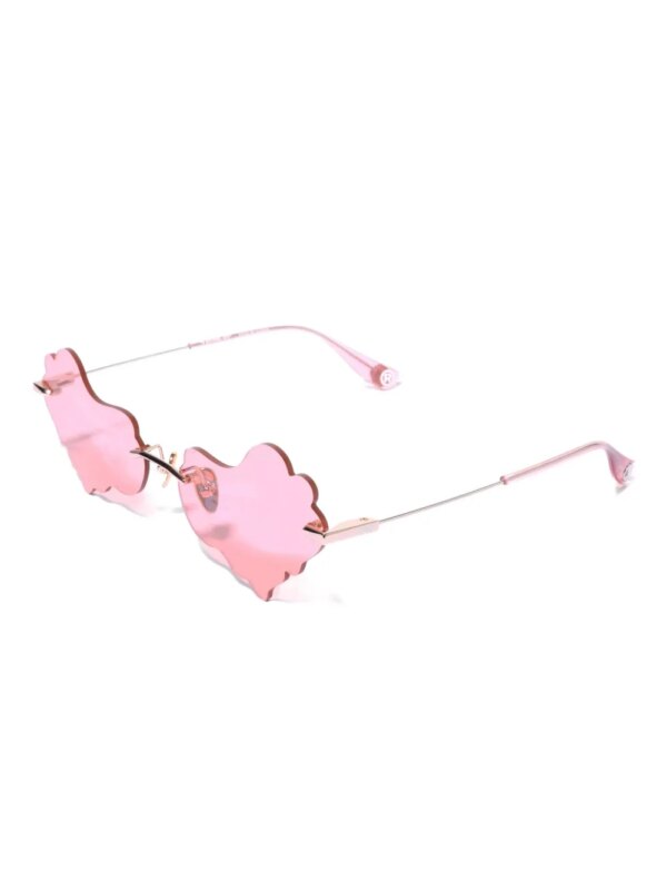 A BATHING APE® Roestvrijstalen wolkvormige zonnebril - Roze