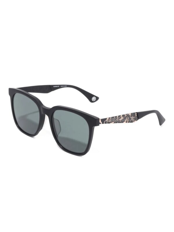 A BATHING APE® Zonnebril met vierkant montuur en gegraveerd detail - Zwart