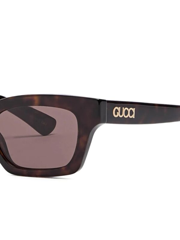 Gucci Zonnebril met rechthoekig montuur - Bruin