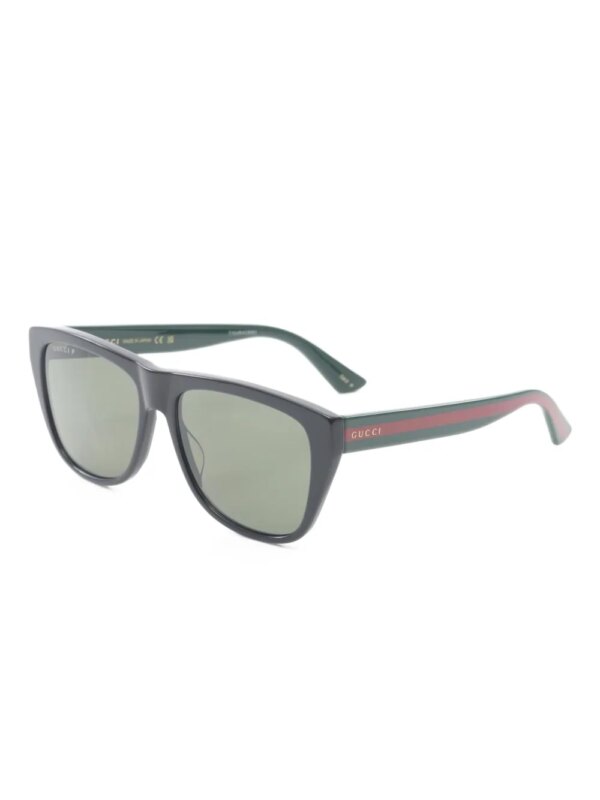 Gucci Pre-Owned 20s zonnebril met rechthoekig montuur - Zwart