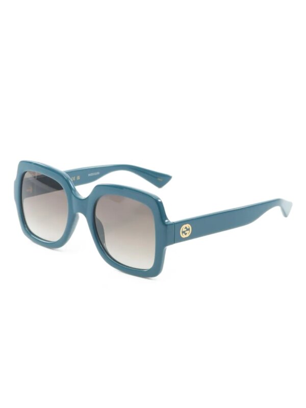 Gucci Pre-Owned 20s zonnebril met vierkant montuur - Blauw