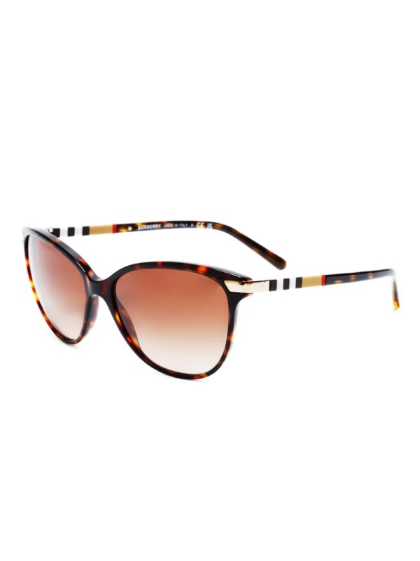 Burberry Pre-Owned 2020-2025 zonnebril met cat-eye montuur en geruit patroon - Bruin