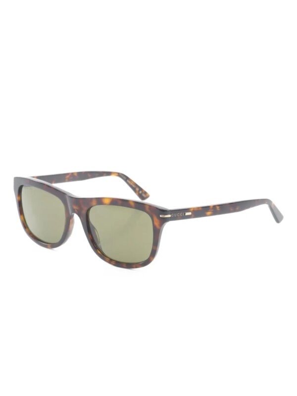 Gucci Pre-Owned 2000s zonnebril met rechthoekig montuur met schildpadschild-effect - Bruin