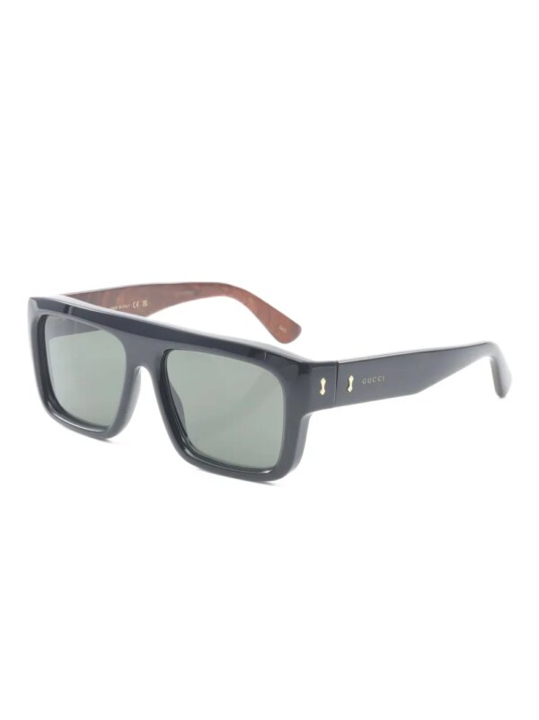 Gucci Pre-Owned 2020s zonnebril met rechthoekig montuur - Zwart