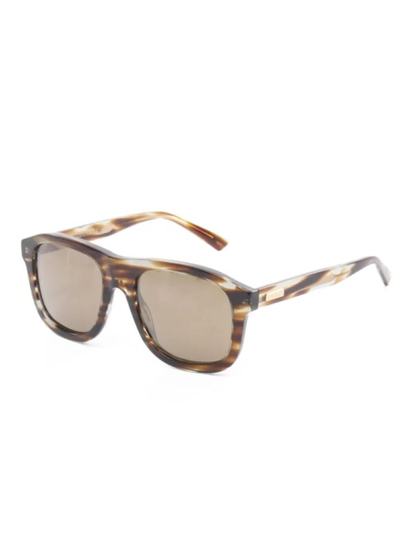 Gucci Pre-Owned 2000s zonnebril met rechthoekig montuur met schildpadschild-effect - Bruin