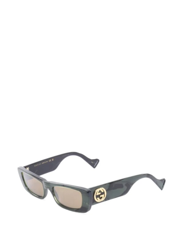Gucci Pre-Owned 2020s zonnebril met rechthoekig montuur - Groen