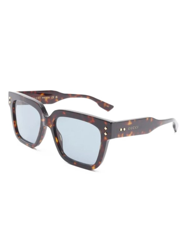 Gucci Pre-Owned 2020s zonnebril met vierkant montuur en schildpadschild-design - Bruin