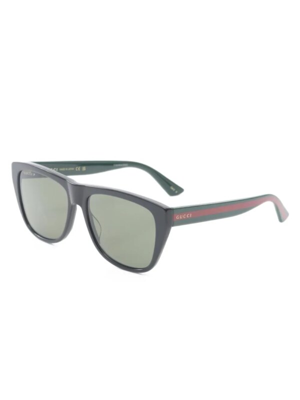 Gucci Pre-Owned 20s zonnebril met rechthoekig montuur - Zwart
