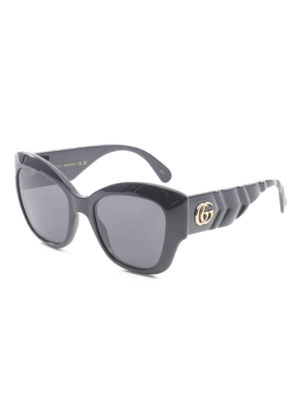 Gucci Pre-Owned 20s zonnebril met cat-eye montuur en GG-logo - Zwart
