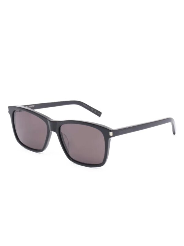 Saint Laurent Pre-Owned 2020s zonnebril met rechthoekig montuur - Zwart
