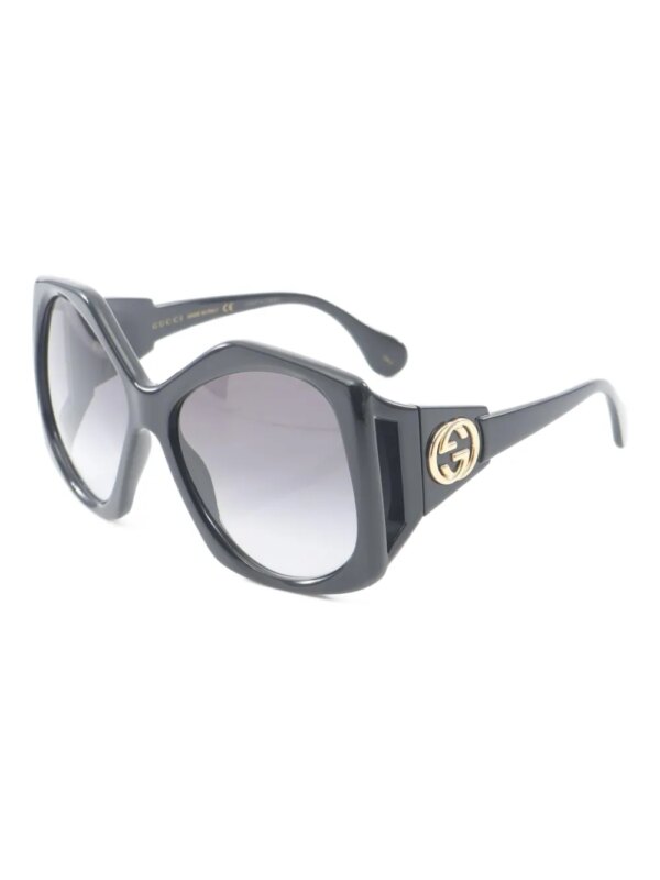 Gucci Pre-Owned 2020s zonnebril met geometrisch montuur - Zwart