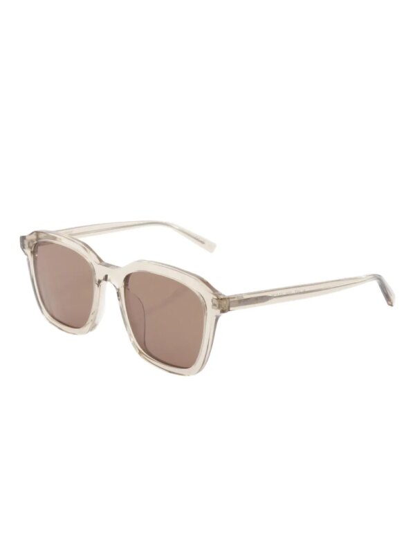 Saint Laurent Pre-Owned 2000s zonnebril met rechthoekige montuur - Beige
