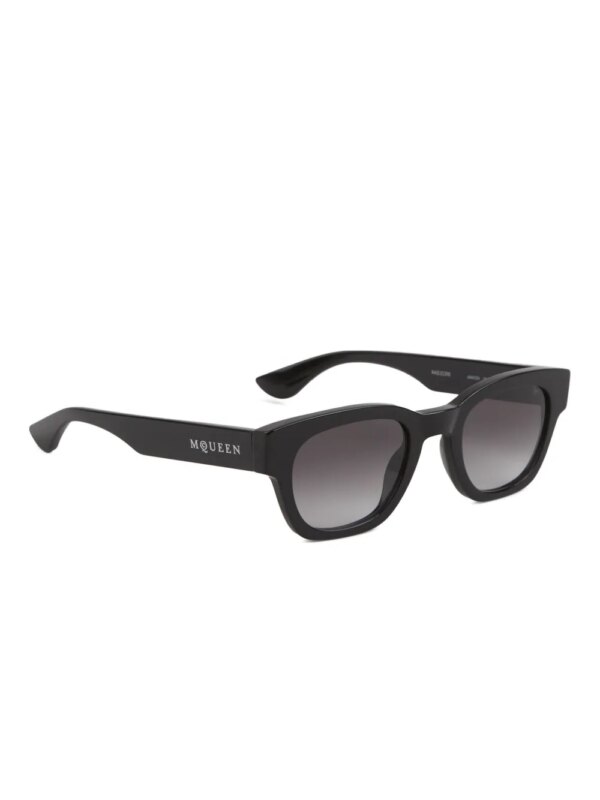 Alexander McQueen Zonnebril met vierkant montuur - Zwart