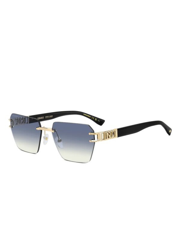 DSQUARED2 EYEWEAR Zonnebril met randloos montuur en logoplakkaat - Zwart