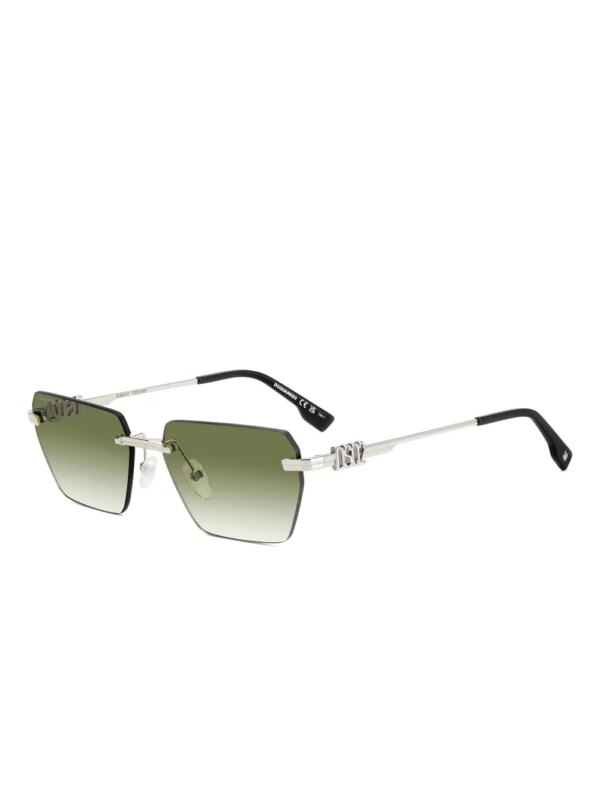DSQUARED2 EYEWEAR Zonnebril met randloos montuur en logoplakkaat - Zilver