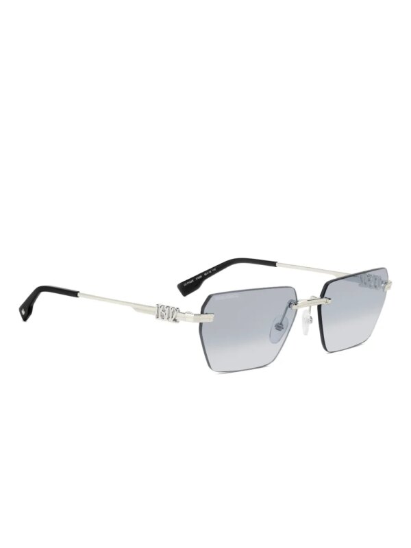 DSQUARED2 EYEWEAR Zonnebril met geometrisch montuur en logoplakkaat - Zilver