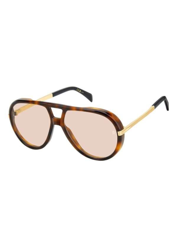Eyewear by David Beckham Zonnebril met piloten montuur en schildpadschild-effect - Bruin