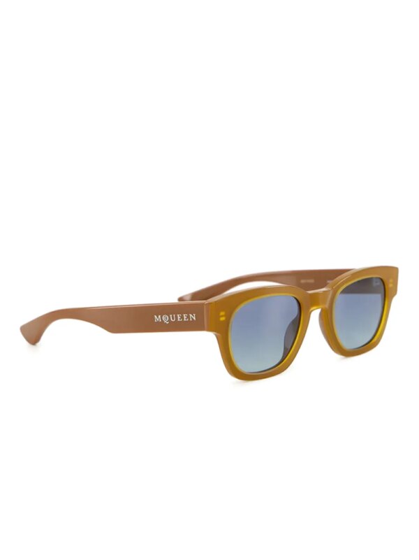 Alexander McQueen Eyewear Zonnebril met vierkant montuur - Bruin