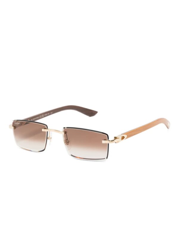 Cartier Eyewear Zonnebril met rechthoekig montuur - Goud