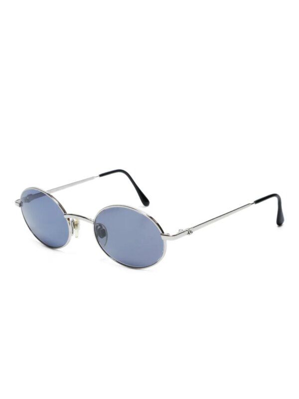 CHANEL Pre-Owned 2000s zonnebril met rond montuur - Zilver