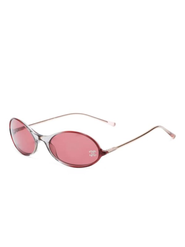 CHANEL Pre-Owned 2000s CC Mark zonnebril met ovaal montuur - Zilver