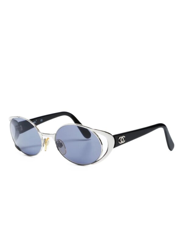 CHANEL Pre-Owned 2000s zonnebril met rond montuur - Zilver