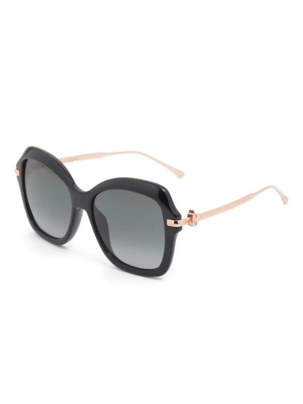 Jimmy Choo Pre-Owned 2000-2020s Tessy zonnebril met geometrisch montuur - Zwart