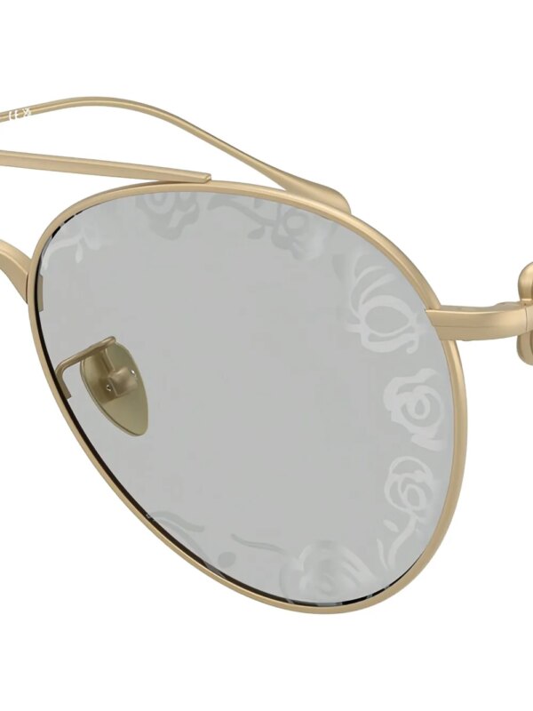 Giorgio Armani Zonnebril met bloemendetail - Goud