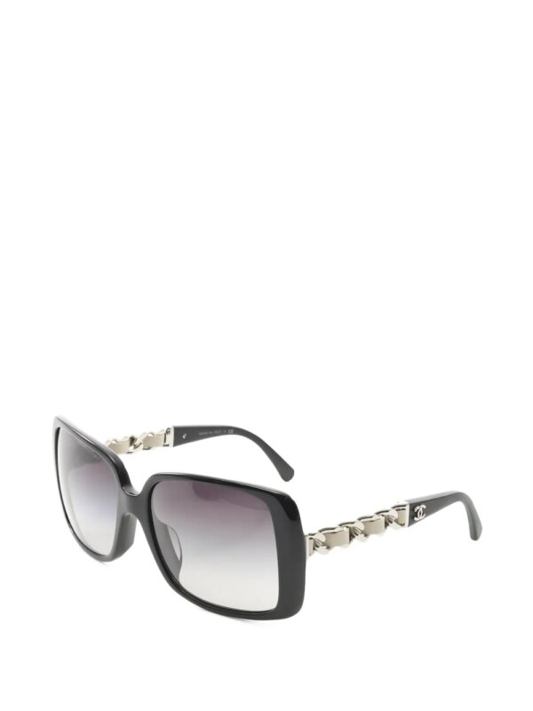 CHANEL Pre-Owned 1986-1988 Coco Mark zonnebril - Zwart