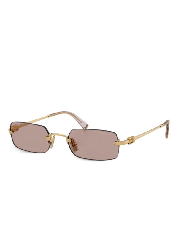 Miu Miu Eyewear Zonnebril met rechthoekig montuur - Goud