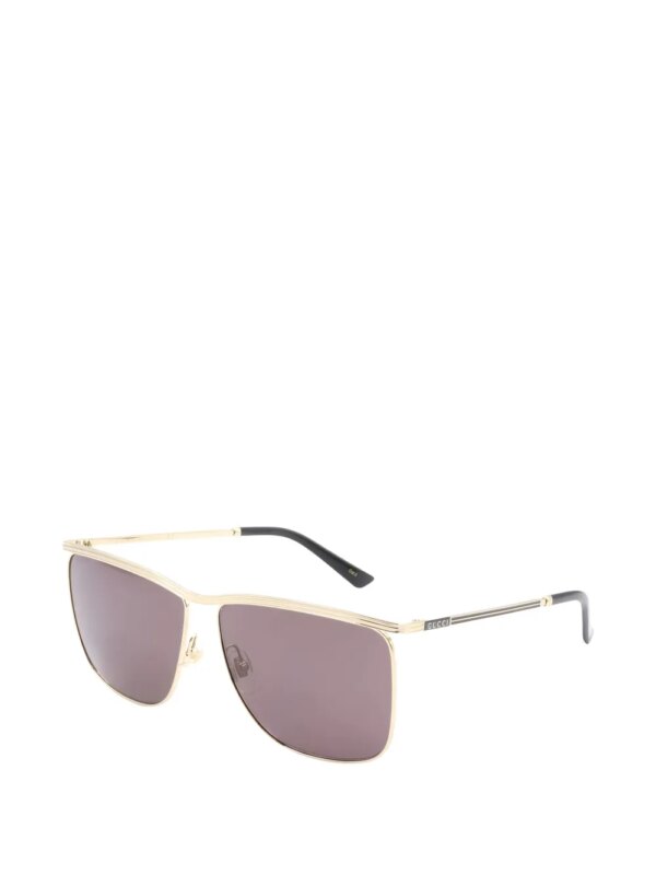 Gucci Pre-Owned Zonnebril met rechthoekig montuur - Goud