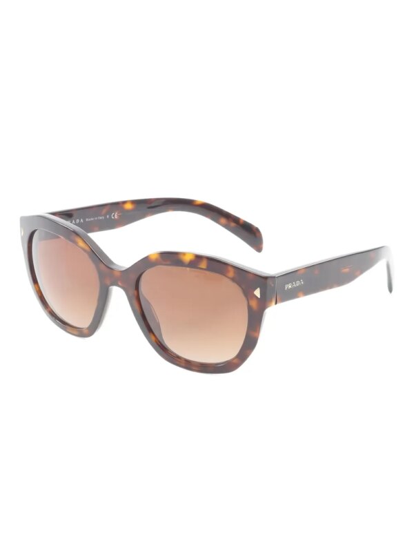 Prada Pre-Owned 2000s zonnebril met schildpadschild-design en geometrisch montuur - Bruin