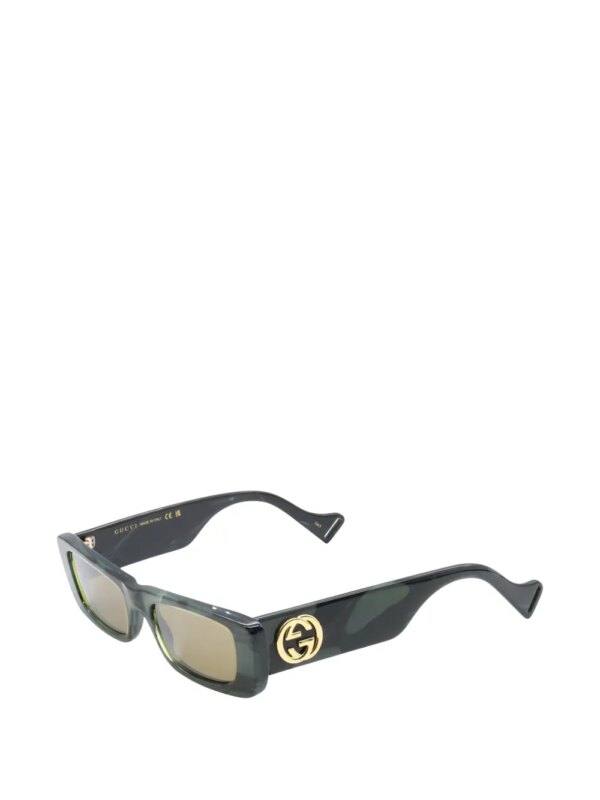 Gucci Pre-Owned 2020s zonnebril met rechthoekig montuur - Groen