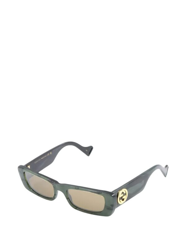 Gucci Pre-Owned Zonnebril met rechthoekig montuur - Groen