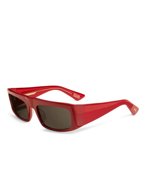 KHAITE x Oliver Peoples Zonnebril met rechthoekig montuur - Rood