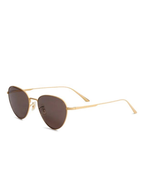 KHAITE x Oliver Peoples Zonnebril met driehoekig montuur - Goud