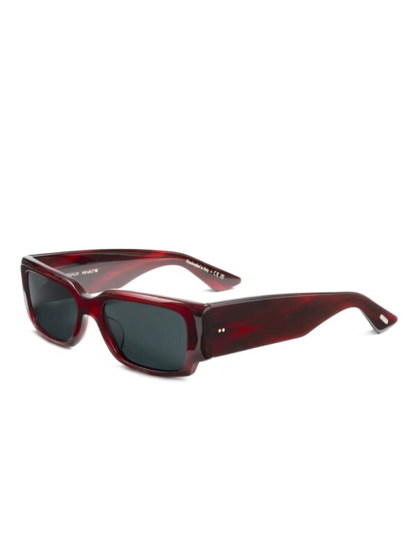KHAITE x Oliver Peoples Zonnebril met rechthoekig montuur - Rood