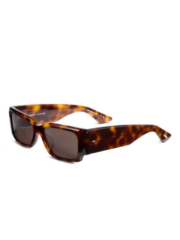 KHAITE x Oliver Peoples Zonnebril met rechthoekig montuur en luipaardprint - Bruin