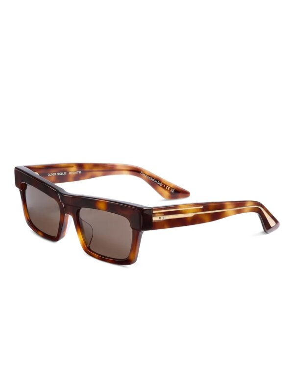 KHAITE x Oliver Peoples 1985C zonnebril met rechthoekig montuur - Bruin