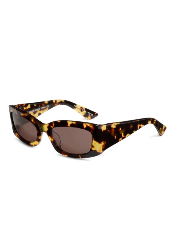 KHAITE x Oliver Peoples 1993C zonnebril met rechthoekig montuur - Bruin