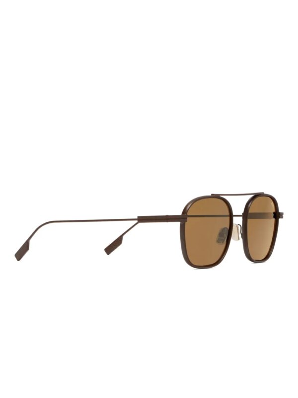 Zegna Zonnebril met vierkant montuur - Bruin