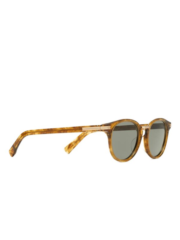 Zegna Zonnebril met rond montuur - Bruin