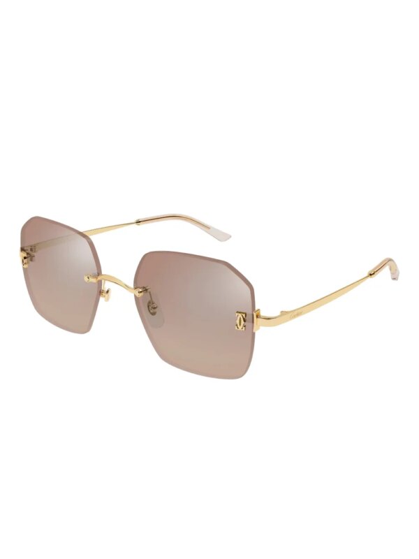 Cartier Eyewear Zonnebril met geometrisch montuur - Goud