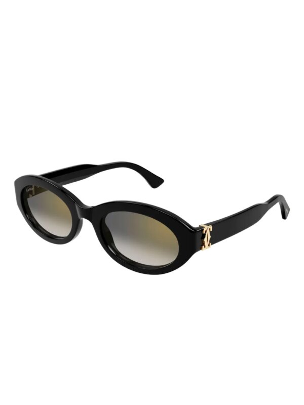 Cartier Eyewear Zonnebril met ovalen montuur - Zwart