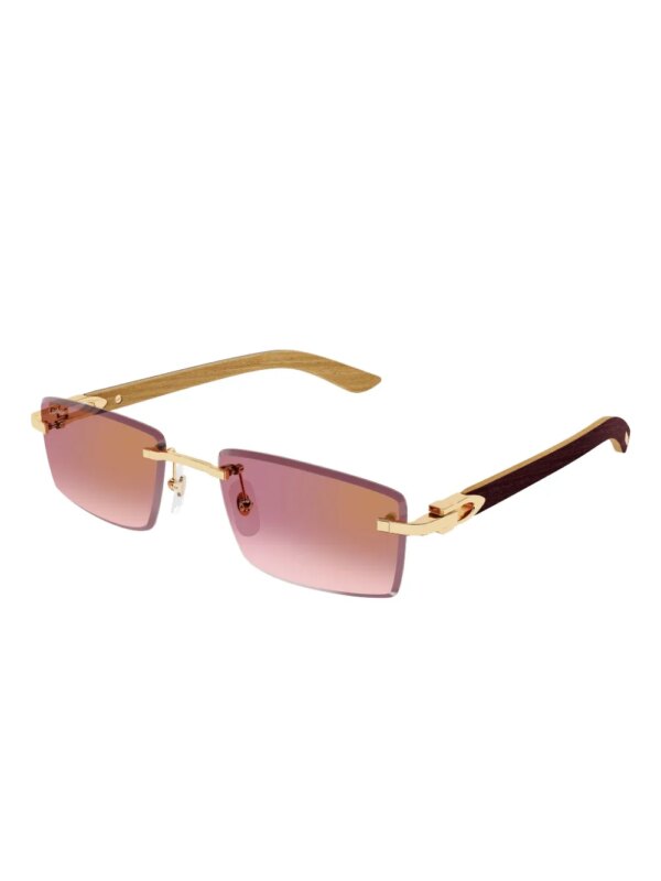 Cartier Eyewear Zonnebril met rechthoekig montuur - Zwart