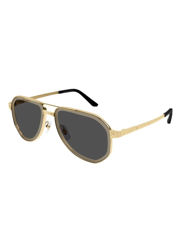 Cartier Eyewear Zonnebril met dubbele neusbrug - Goud