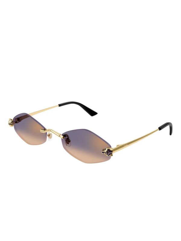 Cartier Eyewear Panthère zonnebril met geometrisch montuur - Goud