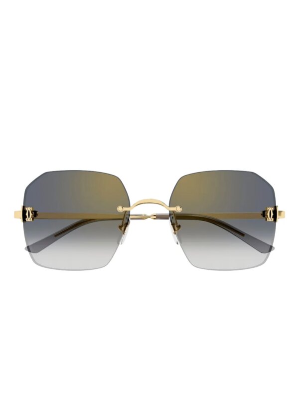 Cartier Eyewear Zonnebril met geometrisch montuur - Goud