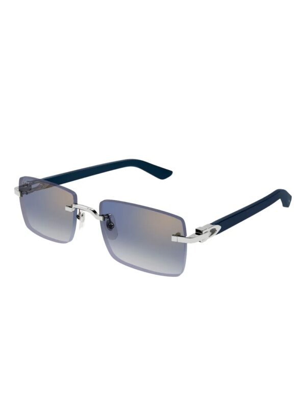 Cartier Eyewear Zonnebril met rechthoekig montuur - Blauw