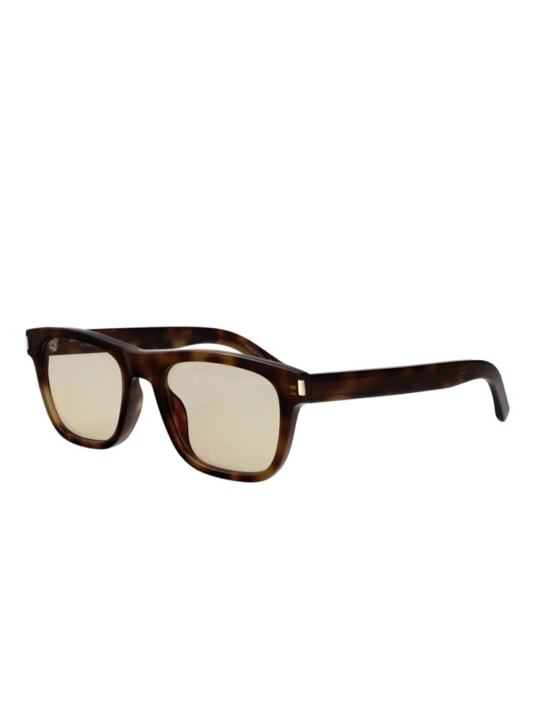 Saint Laurent Eyewear Zonnebril met rechthoekig montuur - Bruin